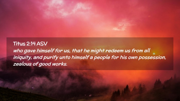 Picture 02 - Titus 2:14 ASV Desktop Wallpaper - who gave himself for us, that he might redeem us - Desktop Bible Verse Wallpaper