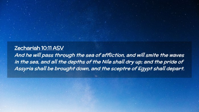 Picture 02 - Zechariah 10:11 ASV Desktop Wallpaper - And he will pass through the sea of affliction, - Desktop Bible Verse Wallpaper