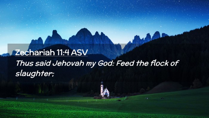 Picture 02 - Zechariah 11:4 ASV Desktop Wallpaper - Thus said Jehovah my God: Feed the flock of - Desktop Bible Verse Wallpaper
