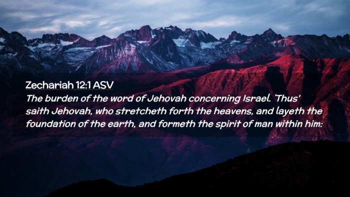 Picture 02 - Zechariah 12:1 ASV Desktop Wallpaper - The burden of the word of Jehovah concerning - Desktop Bible Verse Wallpaper