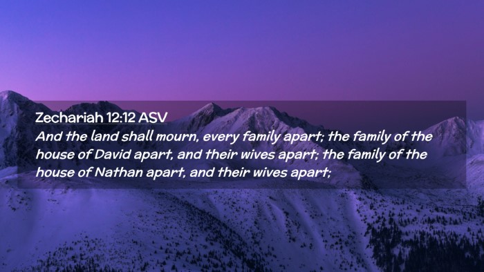 Picture 02 - Zechariah 12:12 ASV Desktop Wallpaper - And the land shall mourn, every family apart; the - Desktop Bible Verse Wallpaper