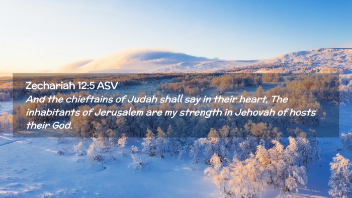 Picture 02 - Zechariah 12:5 ASV Desktop Wallpaper - And the chieftains of Judah shall say in their - Desktop Bible Verse Wallpaper