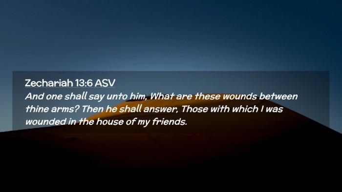 Picture 02 - Zechariah 13:6 ASV Desktop Wallpaper - And one shall say unto him, What are these wounds - Desktop Bible Verse Wallpaper