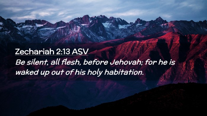 Picture 02 - Zechariah 2:13 ASV Desktop Wallpaper - Be silent, all flesh, before Jehovah; for he is - Desktop Bible Verse Wallpaper