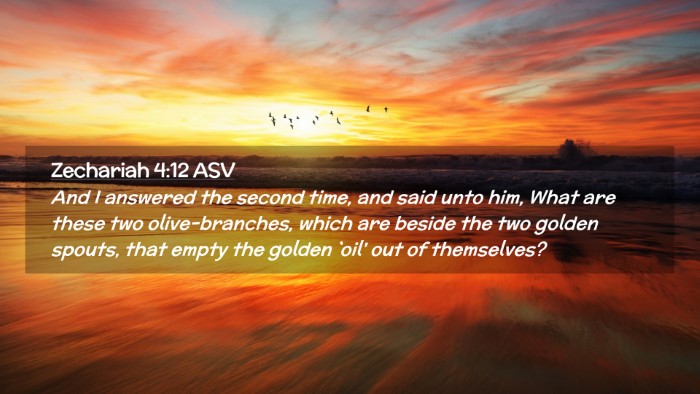 Picture 02 - Zechariah 4:12 ASV Desktop Wallpaper - And I answered the second time, and said unto - Desktop Bible Verse Wallpaper