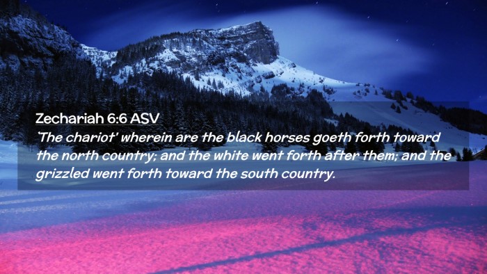 Picture 02 - Zechariah 6:6 ASV Desktop Wallpaper - `The chariot' wherein are the black horses goeth - Desktop Bible Verse Wallpaper