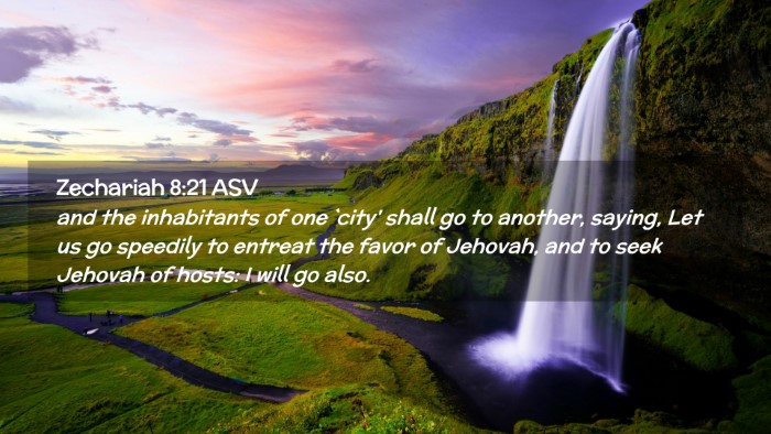 Picture 02 - Zechariah 8:21 ASV Desktop Wallpaper - and the inhabitants of one `city' shall go to - Desktop Bible Verse Wallpaper