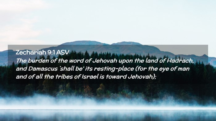 Picture 02 - Zechariah 9:1 ASV Desktop Wallpaper - The burden of the word of Jehovah upon the land - Desktop Bible Verse Wallpaper