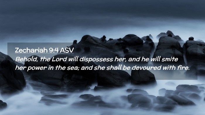 Picture 02 - Zechariah 9:4 ASV Desktop Wallpaper - Behold, the Lord will dispossess her, and he will - Desktop Bible Verse Wallpaper
