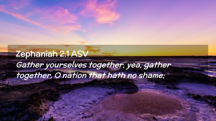 Picture 02 - Zephaniah 2:1 ASV Desktop Wallpaper - Gather yourselves together, yea, gather together, - Desktop Bible Verse Wallpaper