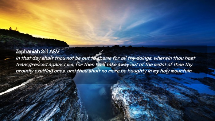 Picture 02 - Zephaniah 3:11 ASV Desktop Wallpaper - In that day shalt thou not be put to shame for - Desktop Bible Verse Wallpaper