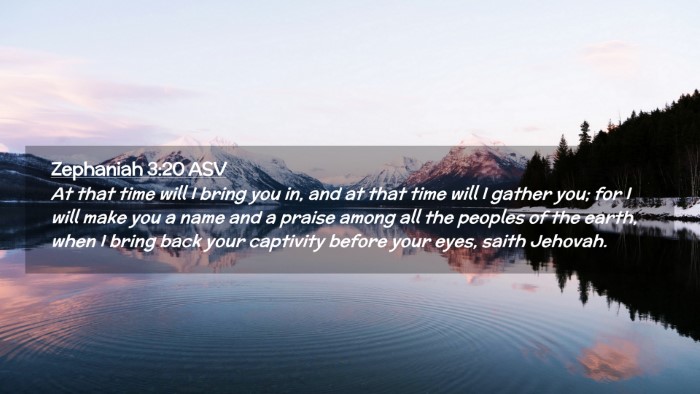 Picture 02 - Zephaniah 3:20 ASV Desktop Wallpaper - At that time will I bring you in, and at that - Desktop Bible Verse Wallpaper
