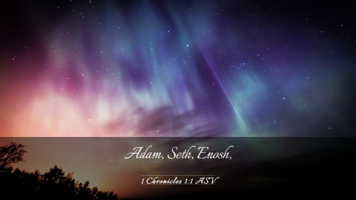 Picture 03 - 1 Chronicles 1:1 ASV Desktop Wallpaper - Adam, Seth, - Desktop Bible Verse Wallpaper