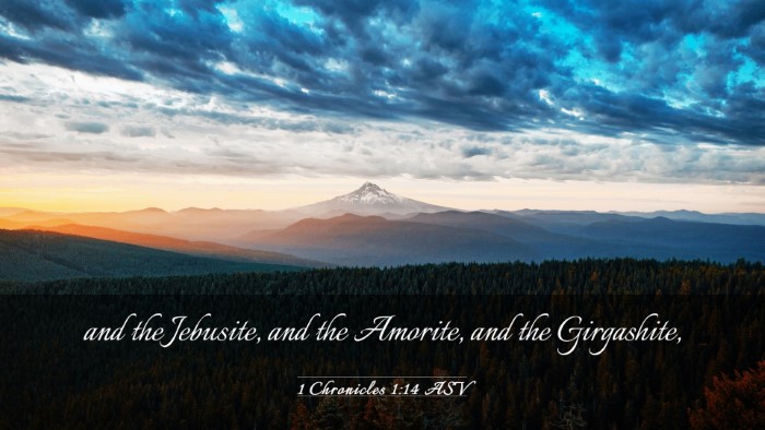 Picture 03 - 1 Chronicles 1:14 ASV Desktop Wallpaper - and the Jebusite, and the Amorite, and the - Desktop Bible Verse Wallpaper
