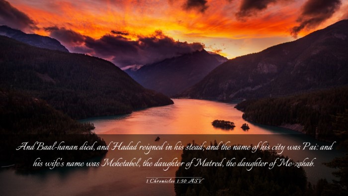Picture 03 - 1 Chronicles 1:50 ASV Desktop Wallpaper - And Baal-hanan died, and Hadad reigned in his - Desktop Bible Verse Wallpaper