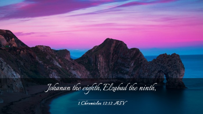 Picture 03 - 1 Chronicles 12:12 ASV Desktop Wallpaper - Johanan the eighth, Elzabad the - Desktop Bible Verse Wallpaper