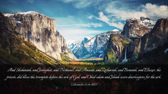 Picture 03 - 1 Chronicles 15:24 ASV Desktop Wallpaper - And Shebaniah, and Joshaphat, and Nethanel, and - Desktop Bible Verse Wallpaper