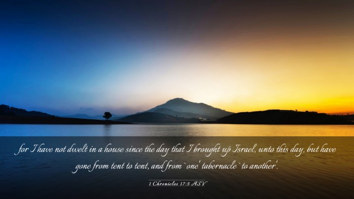Picture 03 - 1 Chronicles 17:5 ASV Desktop Wallpaper - for I have not dwelt in a house since the day - Desktop Bible Verse Wallpaper