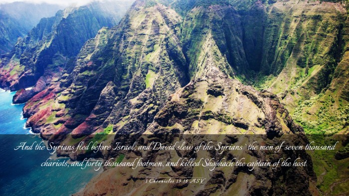 Picture 03 - 1 Chronicles 19:18 ASV Desktop Wallpaper - And the Syrians fled before Israel; and David - Desktop Bible Verse Wallpaper