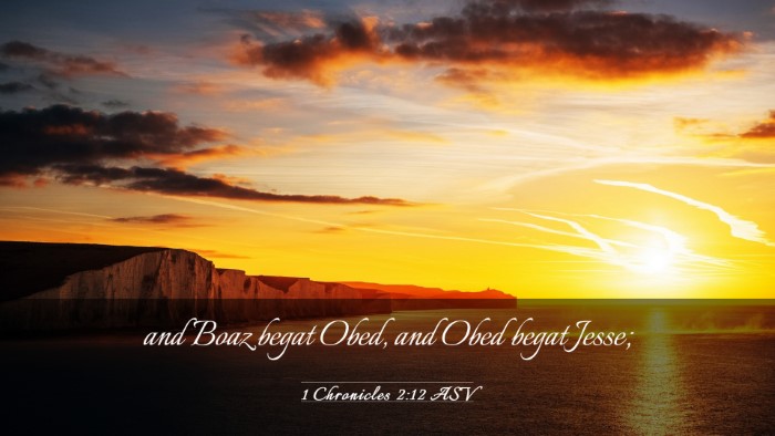 Picture 03 - 1 Chronicles 2:12 ASV Desktop Wallpaper - and Boaz begat Obed, and Obed begat - Desktop Bible Verse Wallpaper