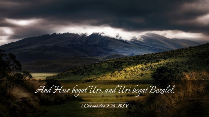 Picture 03 - 1 Chronicles 2:20 ASV Desktop Wallpaper - And Hur begat Uri, and Uri begat - Desktop Bible Verse Wallpaper