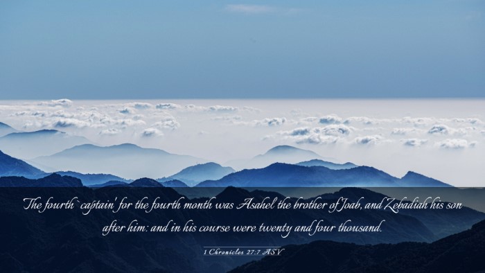 Picture 03 - 1 Chronicles 27:7 ASV Desktop Wallpaper - The fourth `captain' for the fourth month was - Desktop Bible Verse Wallpaper