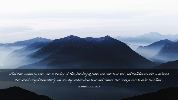 Picture 03 - 1 Chronicles 4:41 ASV Desktop Wallpaper - And these written by name came in the days of - Desktop Bible Verse Wallpaper
