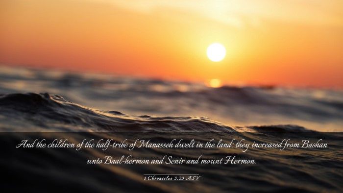 Picture 03 - 1 Chronicles 5:23 ASV Desktop Wallpaper - And the children of the half-tribe of Manasseh - Desktop Bible Verse Wallpaper