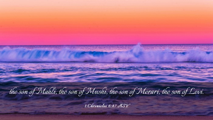 Picture 03 - 1 Chronicles 6:47 ASV Desktop Wallpaper - the son of Mahli, the son of Mushi, the son of - Desktop Bible Verse Wallpaper