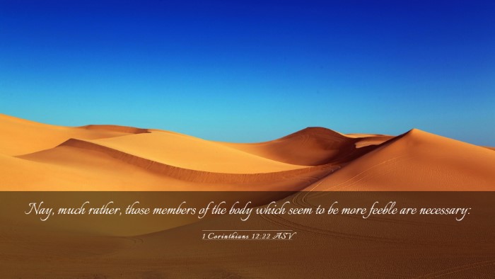 Picture 03 - 1 Corinthians 12:22 ASV Desktop Wallpaper - Nay, much rather, those members of the body which - Desktop Bible Verse Wallpaper