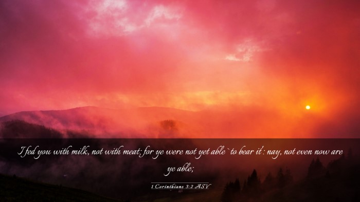 Picture 03 - 1 Corinthians 3:2 ASV Desktop Wallpaper - I fed you with milk, not with meat; for ye were - Desktop Bible Verse Wallpaper