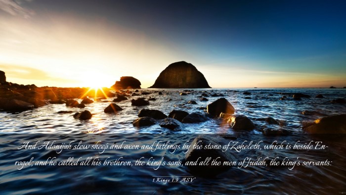 Picture 03 - 1 Kings 1:9 ASV Desktop Wallpaper - And Adonijah slew sheep and oxen and fatlings by - Desktop Bible Verse Wallpaper