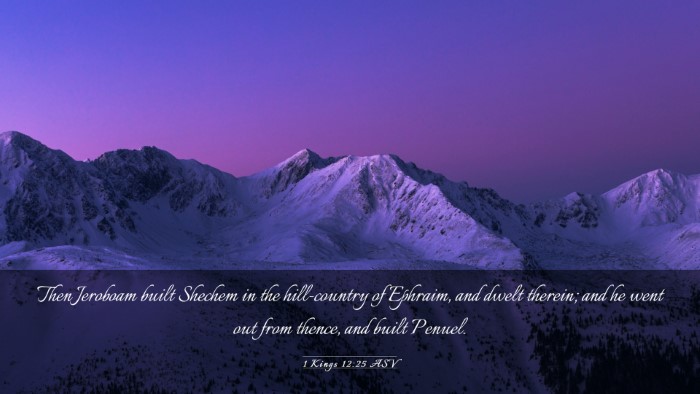Picture 03 - 1 Kings 12:25 ASV Desktop Wallpaper - Then Jeroboam built Shechem in the hill-country - Desktop Bible Verse Wallpaper