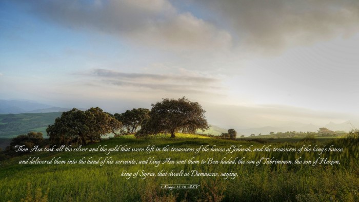 Picture 03 - 1 Kings 15:18 ASV Desktop Wallpaper - Then Asa took all the silver and the gold that - Desktop Bible Verse Wallpaper