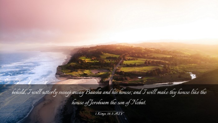Picture 03 - 1 Kings 16:3 ASV Desktop Wallpaper - behold, I will utterly sweep away Baasha and his - Desktop Bible Verse Wallpaper