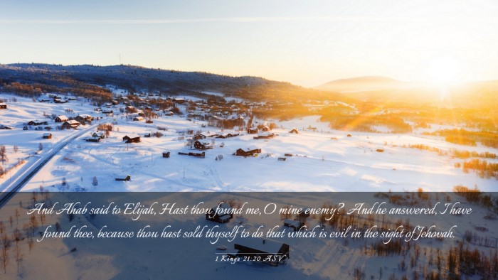Picture 03 - 1 Kings 21:20 ASV Desktop Wallpaper - And Ahab said to Elijah, Hast thou found me, O - Desktop Bible Verse Wallpaper