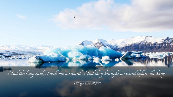 Picture 03 - 1 Kings 3:24 ASV Desktop Wallpaper - And the king said, Fetch me a sword. And they - Desktop Bible Verse Wallpaper