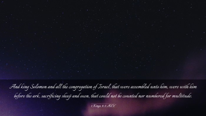 Picture 03 - 1 Kings 8:5 ASV Desktop Wallpaper - And king Solomon and all the congregation of - Desktop Bible Verse Wallpaper