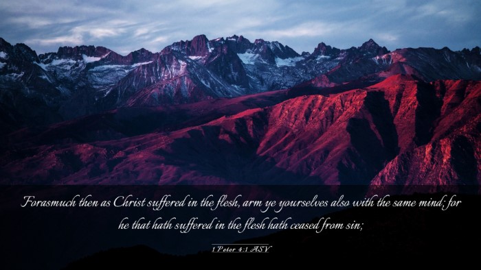 Picture 03 - 1 Peter 4:1 ASV Desktop Wallpaper - Forasmuch then as Christ suffered in the flesh, - Desktop Bible Verse Wallpaper