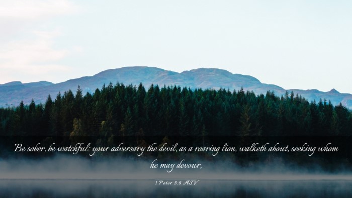 Picture 03 - 1 Peter 5:8 ASV Desktop Wallpaper - Be sober, be watchful: your adversary the devil, - Desktop Bible Verse Wallpaper