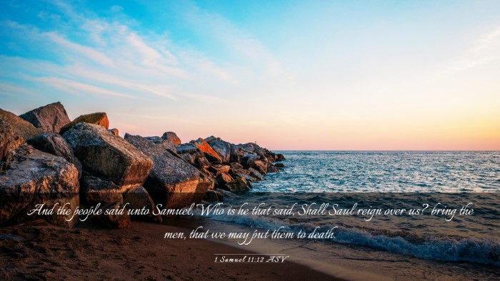 Picture 03 - 1 Samuel 11:12 ASV Desktop Wallpaper - And the people said unto Samuel, Who is he that - Desktop Bible Verse Wallpaper