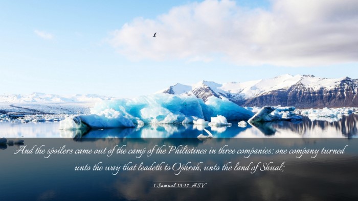 Picture 03 - 1 Samuel 13:17 ASV Desktop Wallpaper - And the spoilers came out of the camp of the - Desktop Bible Verse Wallpaper