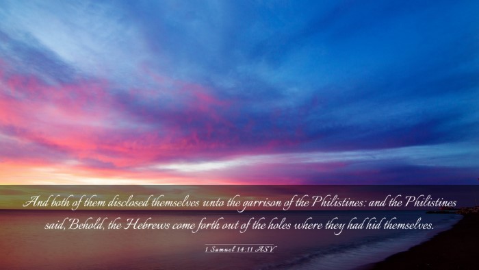 Picture 03 - 1 Samuel 14:11 ASV Desktop Wallpaper - And both of them disclosed themselves unto the - Desktop Bible Verse Wallpaper