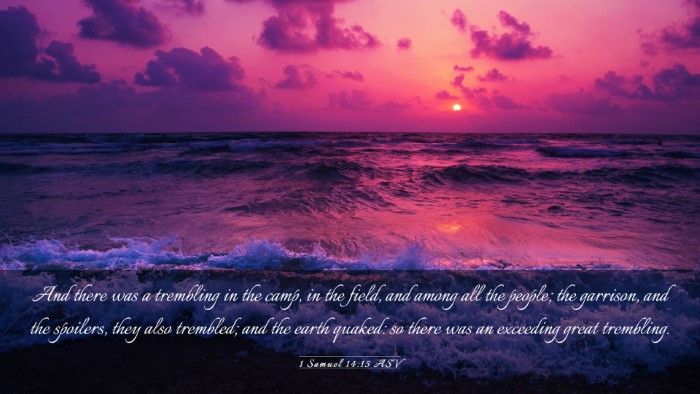 Picture 03 - 1 Samuel 14:15 ASV Desktop Wallpaper - And there was a trembling in the camp, in the - Desktop Bible Verse Wallpaper