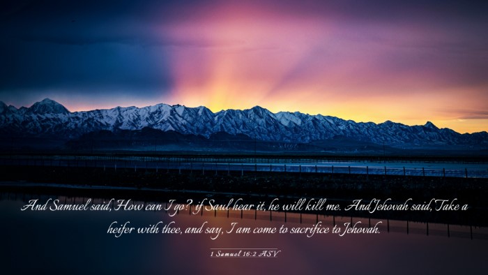 Picture 03 - 1 Samuel 16:2 ASV Desktop Wallpaper - And Samuel said, How can I go? if Saul hear it, - Desktop Bible Verse Wallpaper