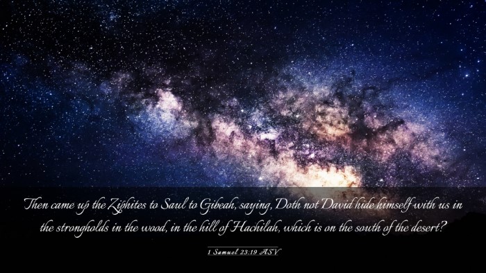 Picture 03 - 1 Samuel 23:19 ASV Desktop Wallpaper - Then came up the Ziphites to Saul to Gibeah, - Desktop Bible Verse Wallpaper