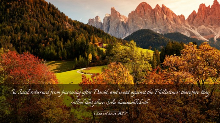 Picture 03 - 1 Samuel 23:28 ASV Desktop Wallpaper - So Saul returned from pursuing after David, and - Desktop Bible Verse Wallpaper