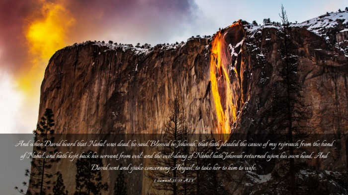 Picture 03 - 1 Samuel 25:39 ASV Desktop Wallpaper - And when David heard that Nabal was dead, he - Desktop Bible Verse Wallpaper