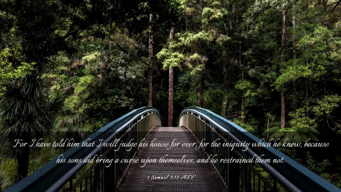 Picture 03 - 1 Samuel 3:13 ASV Desktop Wallpaper - For I have told him that I will judge his house - Desktop Bible Verse Wallpaper