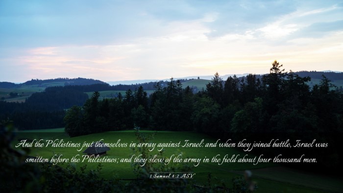 Picture 03 - 1 Samuel 4:2 ASV Desktop Wallpaper - And the Philistines put themselves in array - Desktop Bible Verse Wallpaper